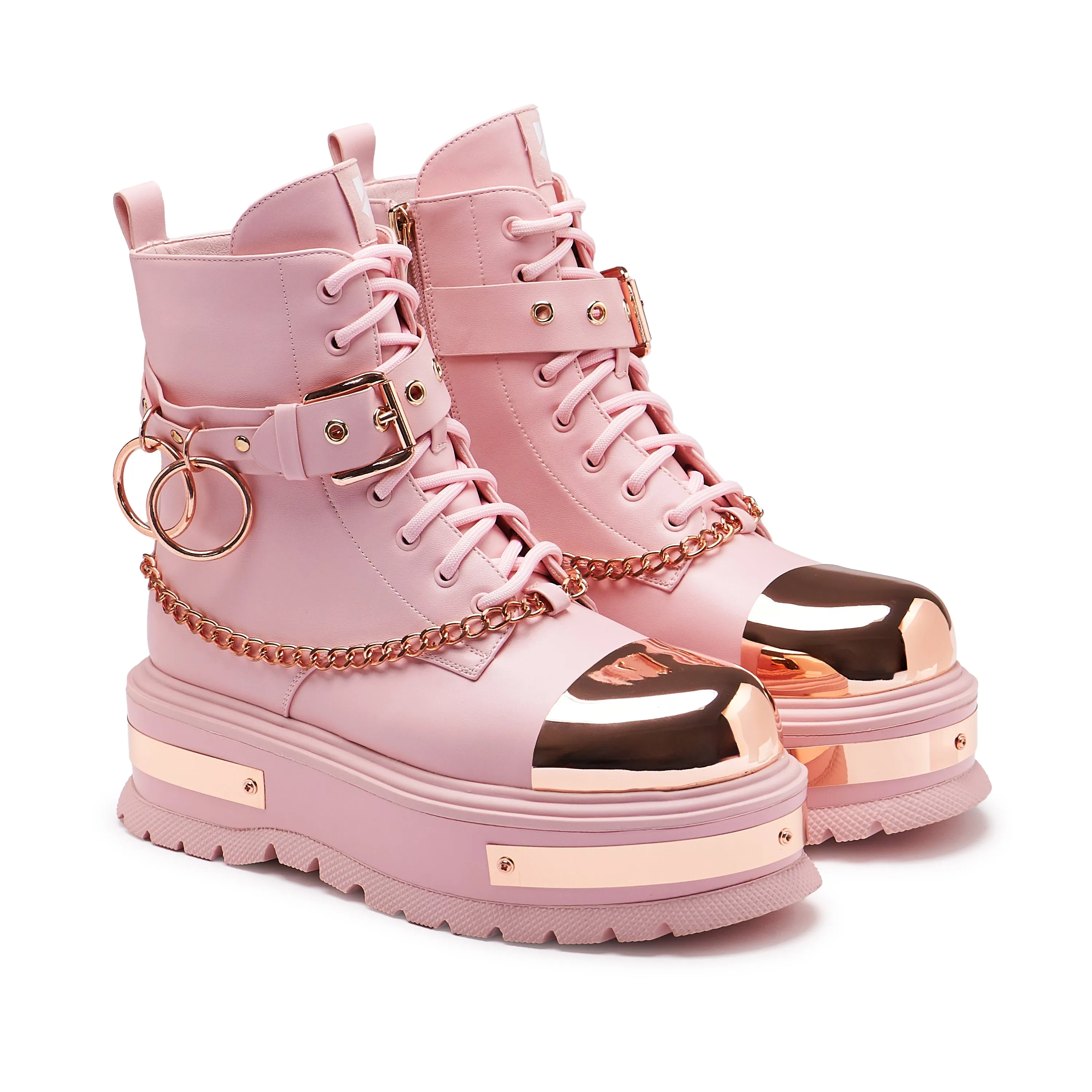 Rose Gold Borin Hardware Platform Boots