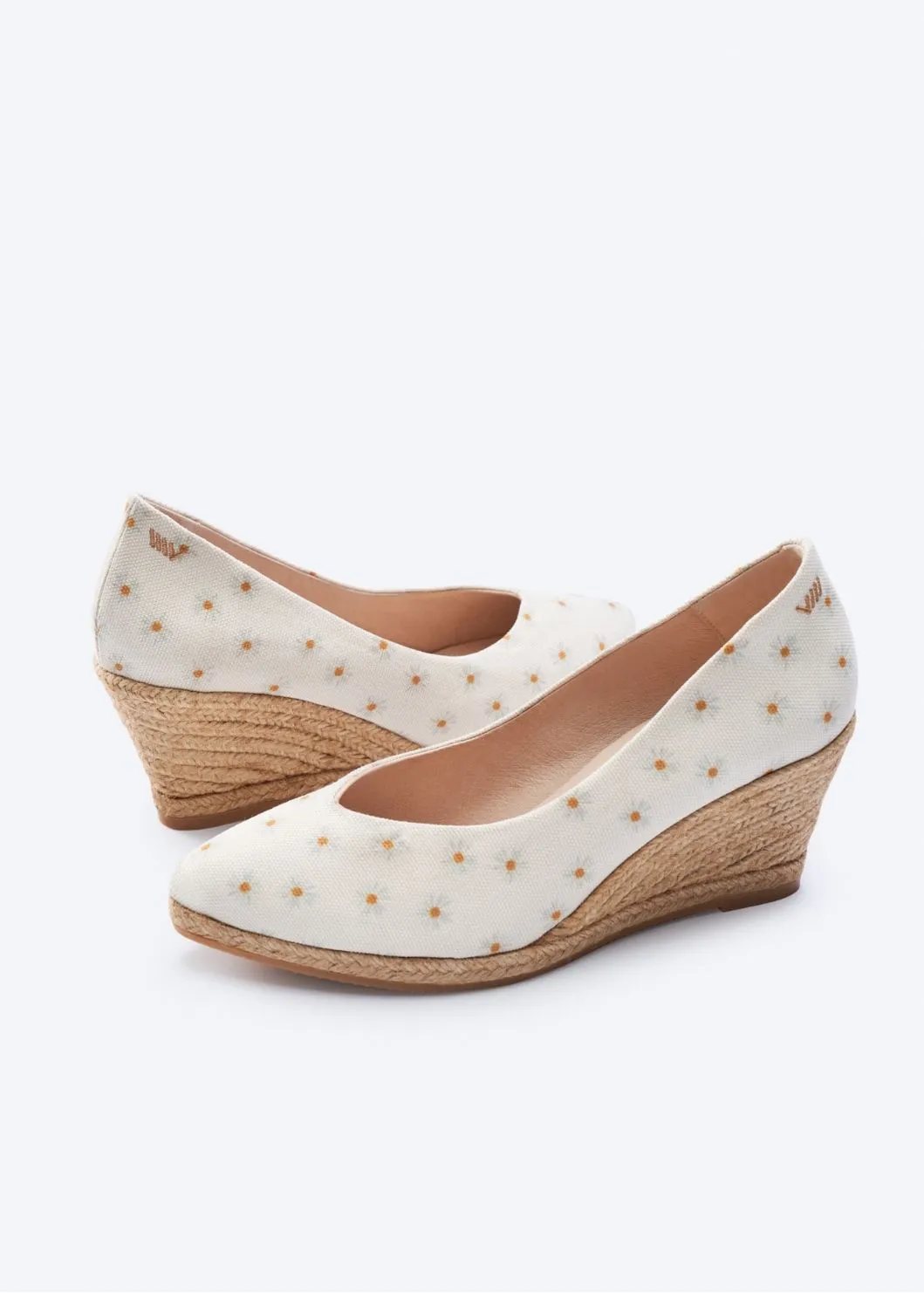 Roses Limited Edition Canvas V Cut Espadrille Wedges