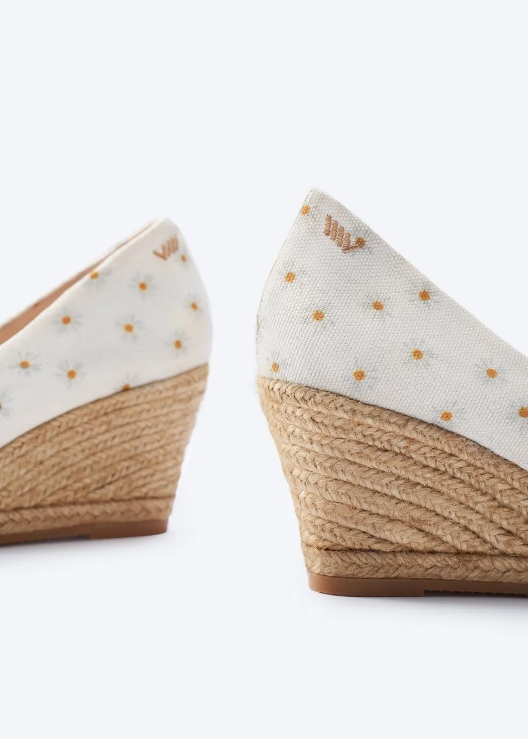 Roses Limited Edition Canvas V Cut Espadrille Wedges