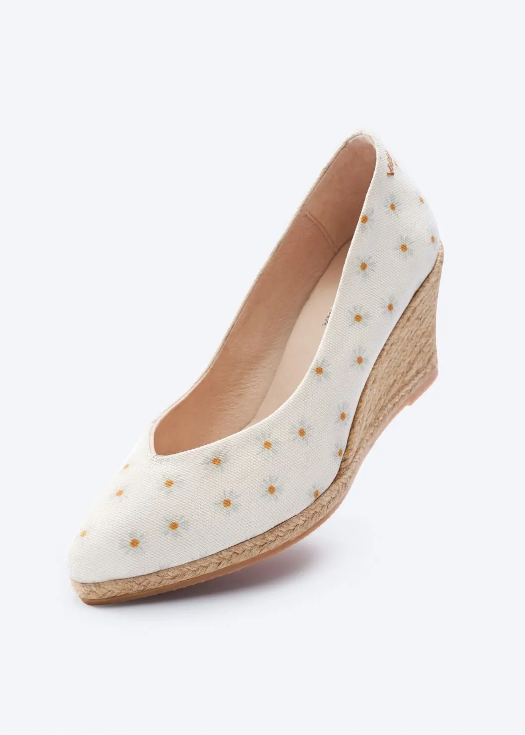 Roses Limited Edition Canvas V Cut Espadrille Wedges