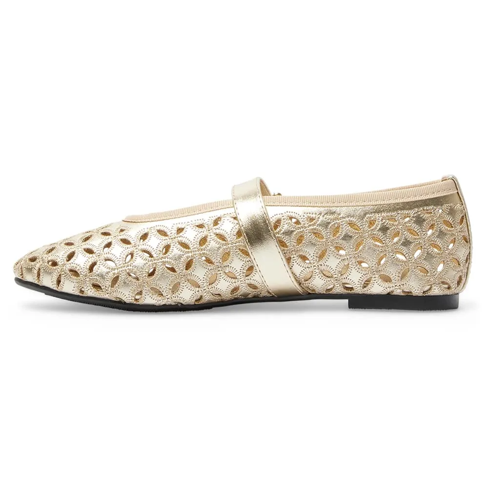 Rosie Flat in Gold Metallic