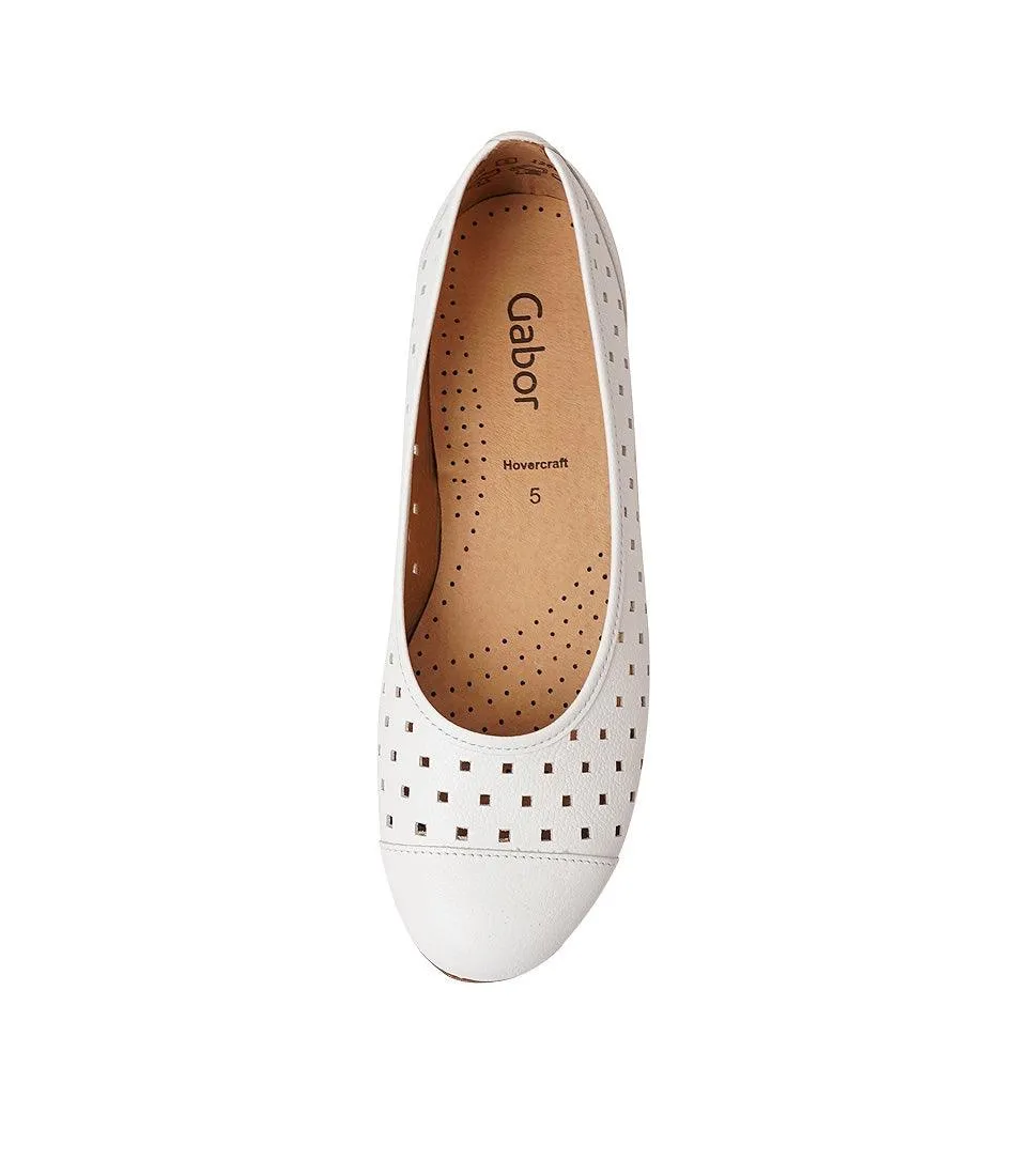 Skylar White Leather Ballet Flats