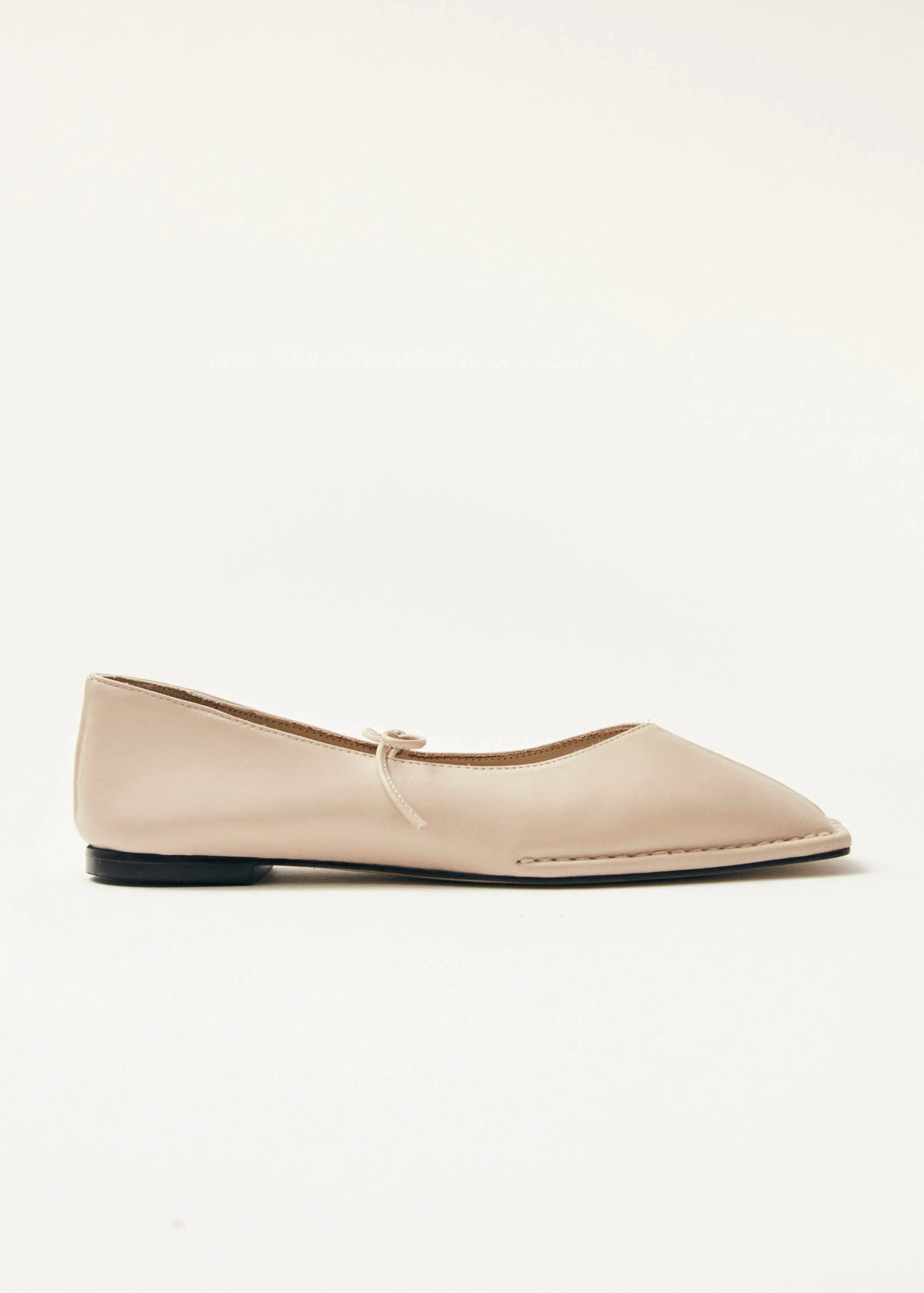 Sway Cream Leather Ballet Flats