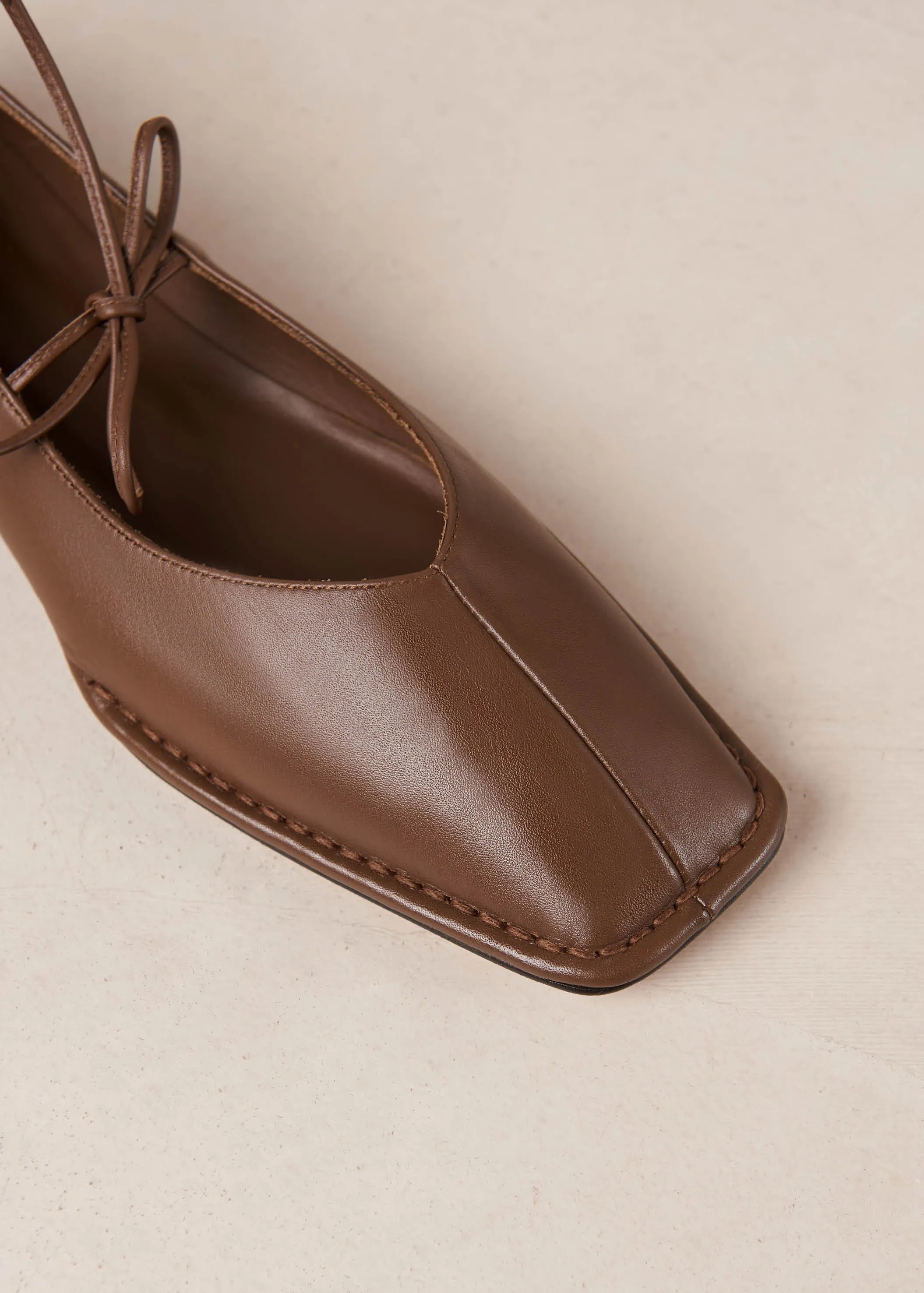 Sway Leather Flats - Chestnut Brown