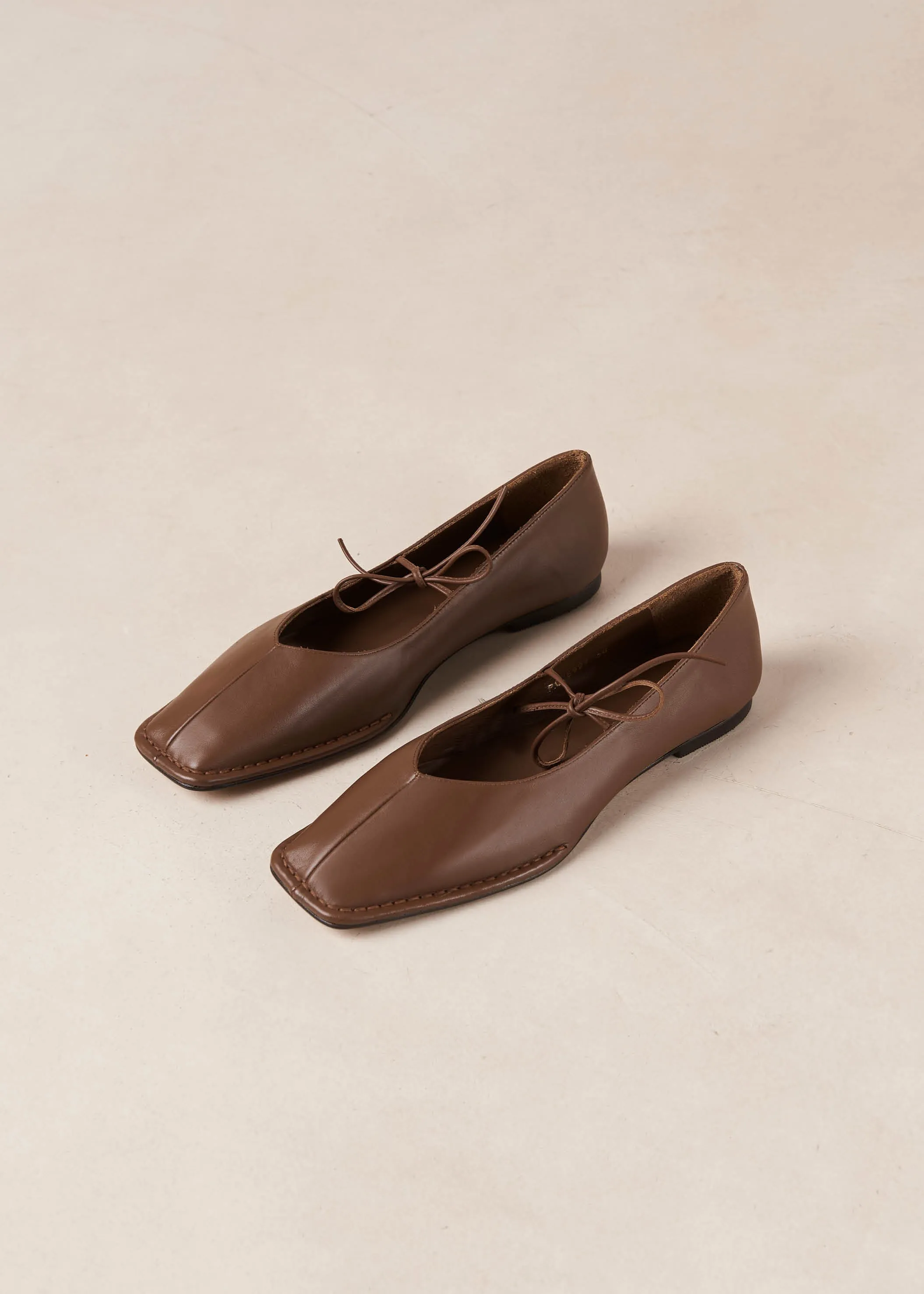 Sway Leather Flats - Chestnut Brown