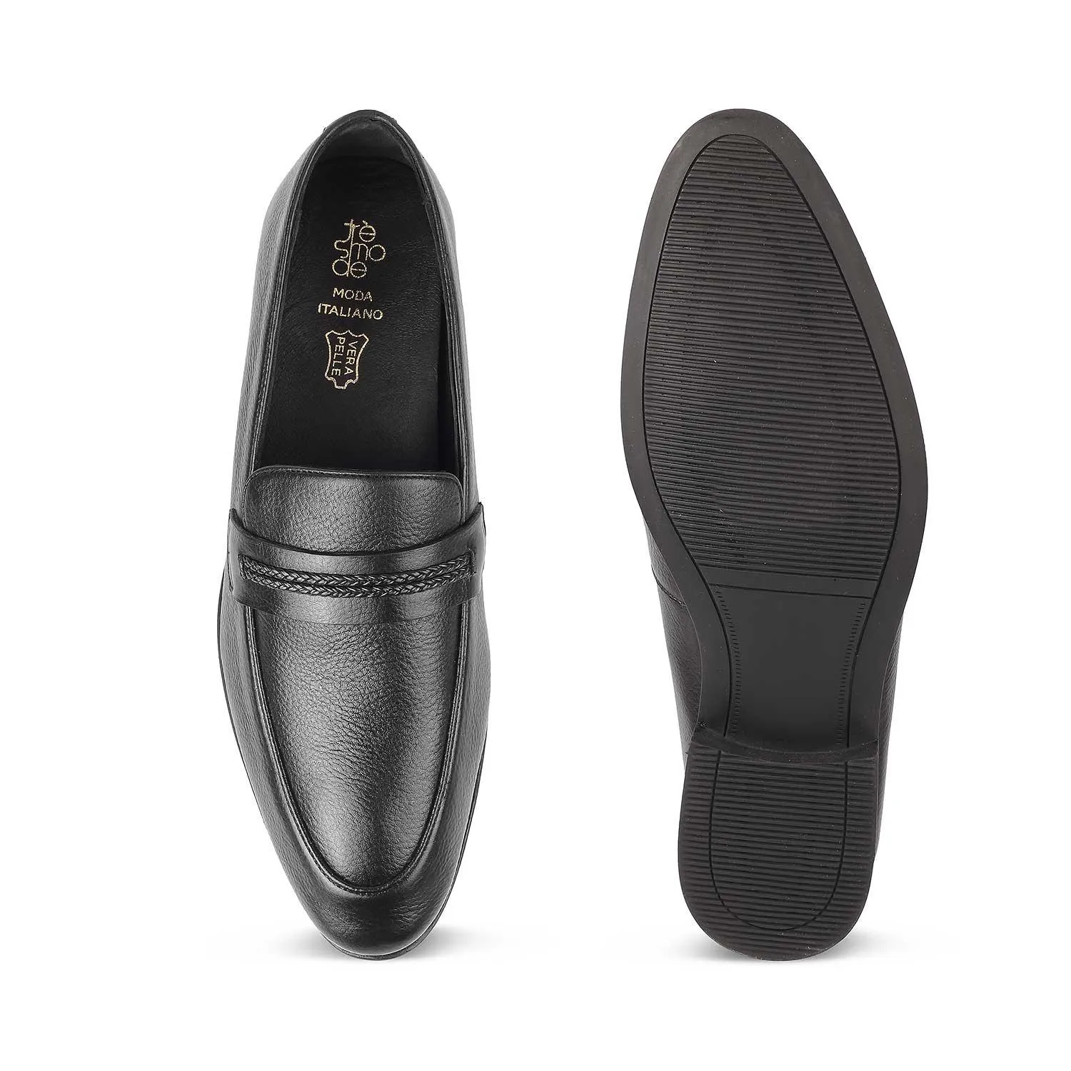 The Bochum Black Men's Leather Loafers Tresmode