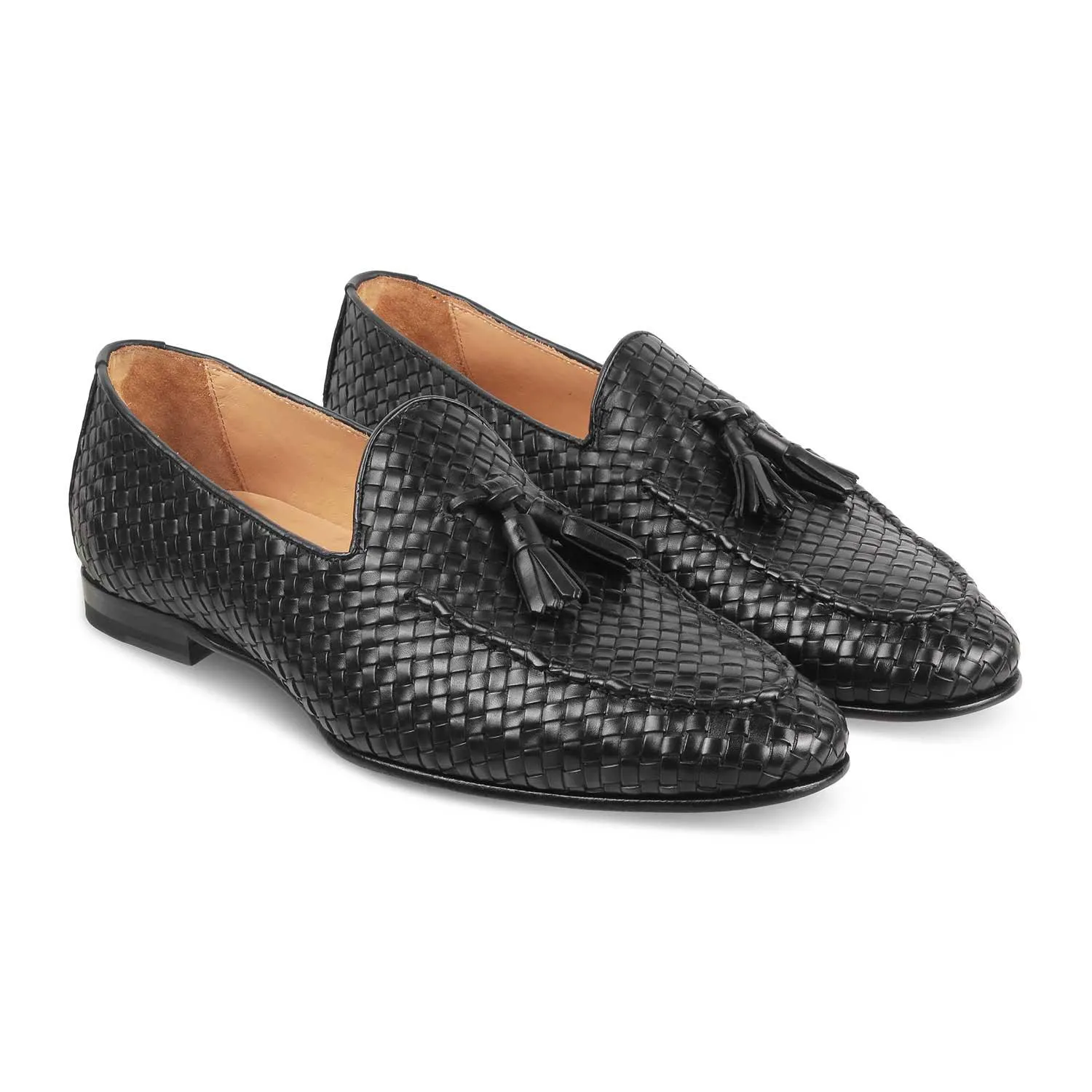 The Brucato Black Men's Handcrafted Leather Loafers Tresmode