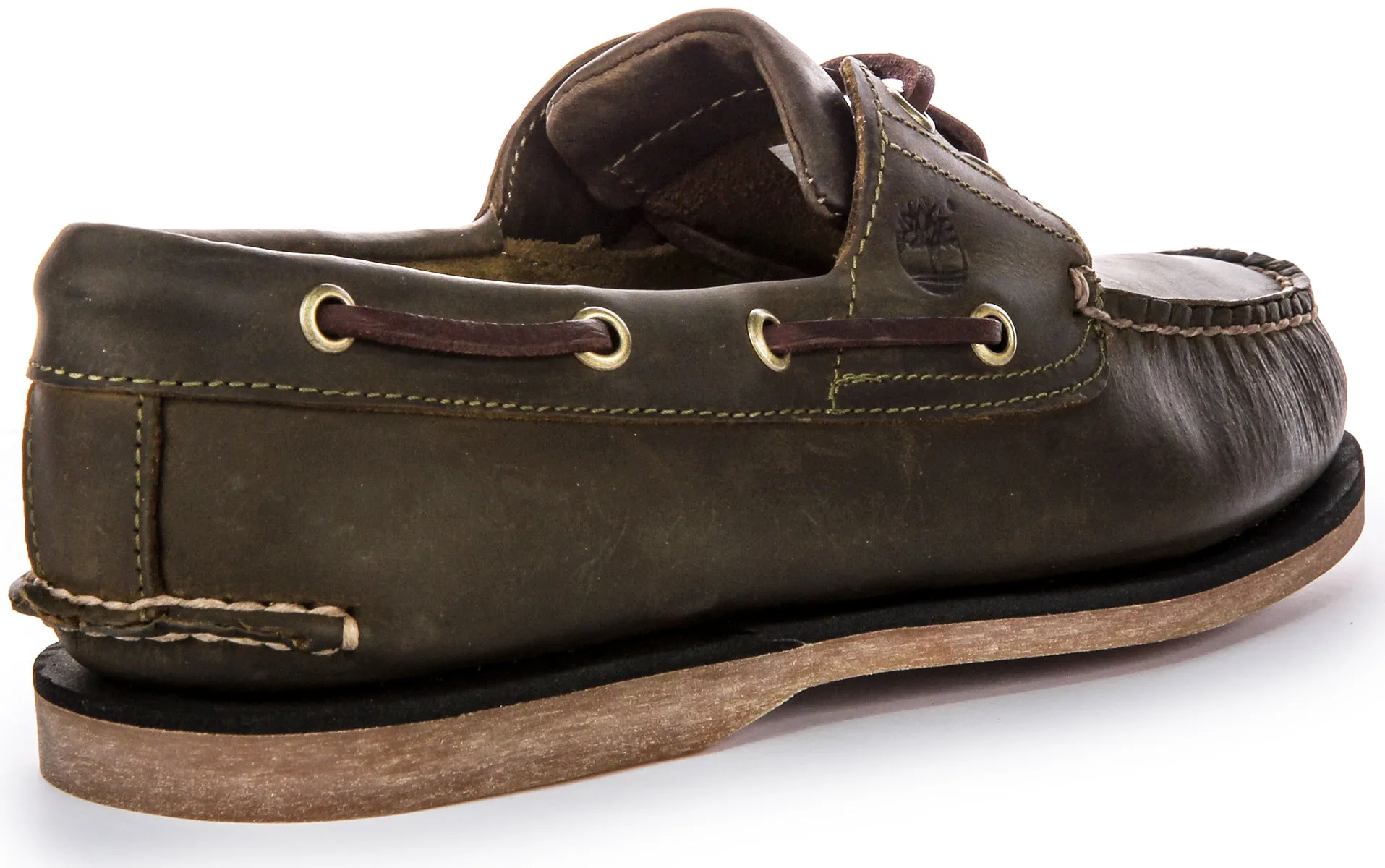 Timberland A4187 Boat Shoes In Olive For Men