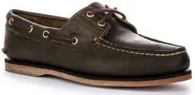 Timberland A4187 Boat Shoes In Olive For Men