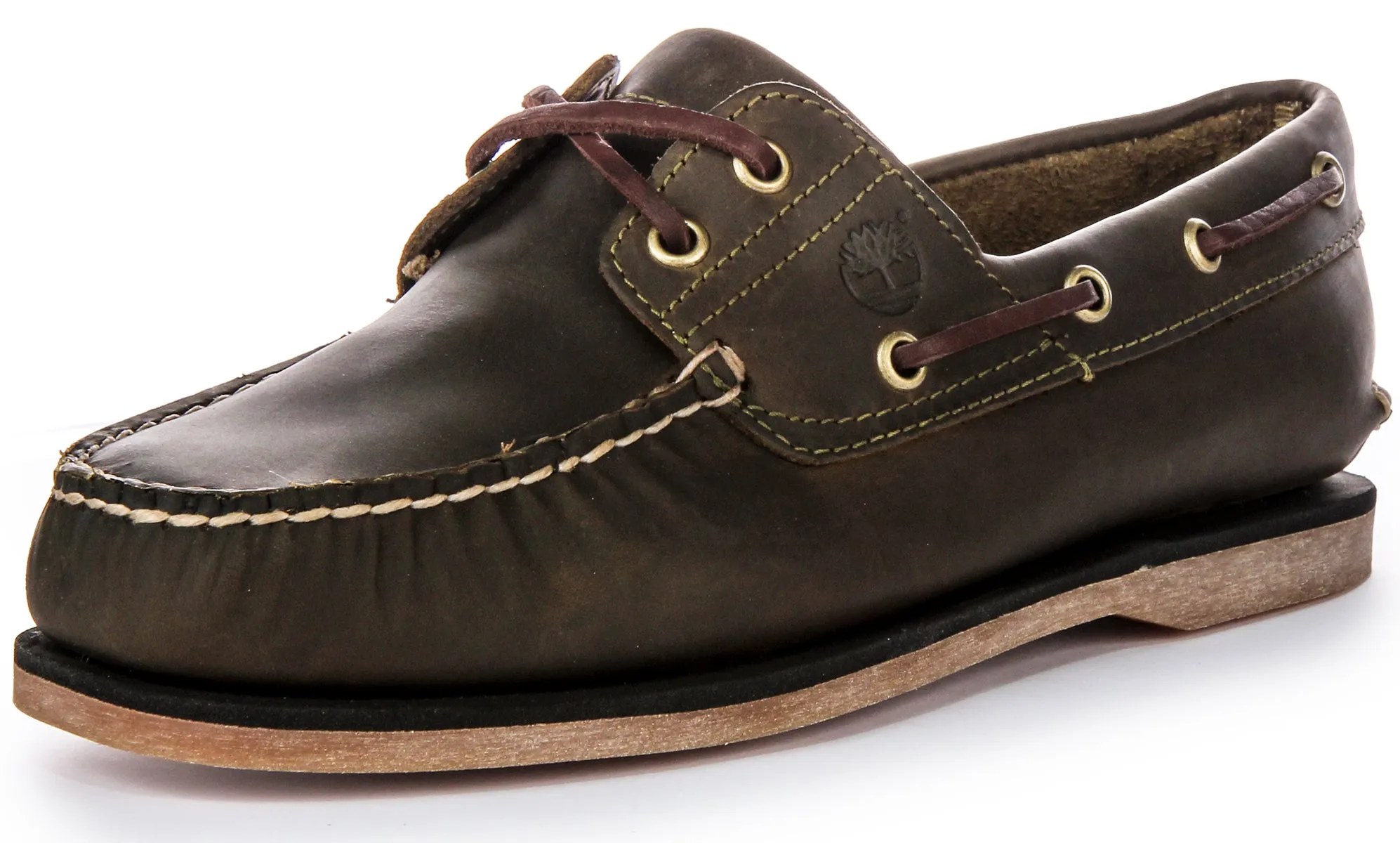 Timberland A4187 Boat Shoes In Olive For Men