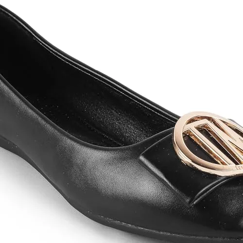 tresmode Trego Women's Ballerina Shoes Footwear Black, 6 UK / 39 EU - Round Toe Ladies Ballet Flats - Formal Casual Comfortable Wear