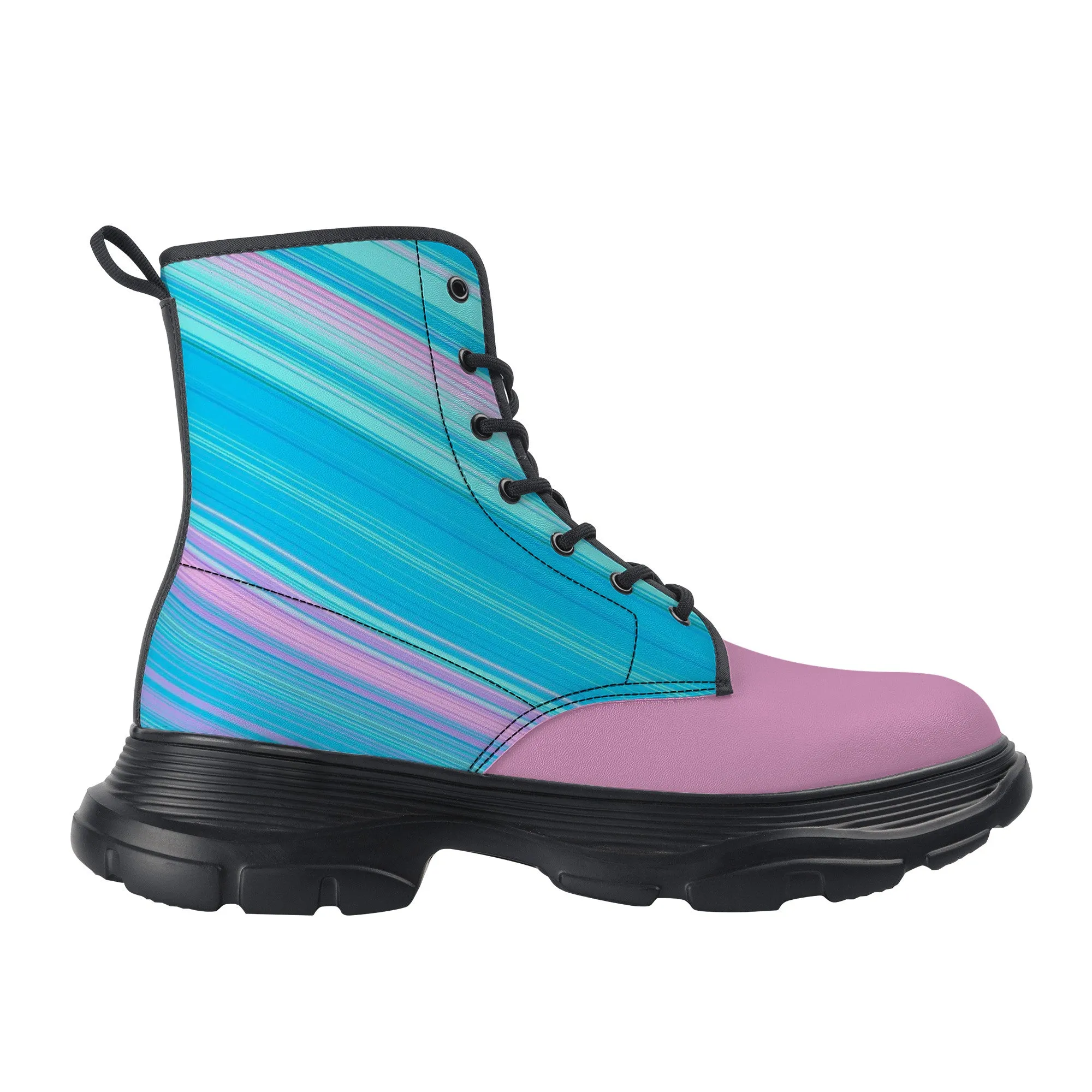 Unisex Chunky Boots - Blue/Pink