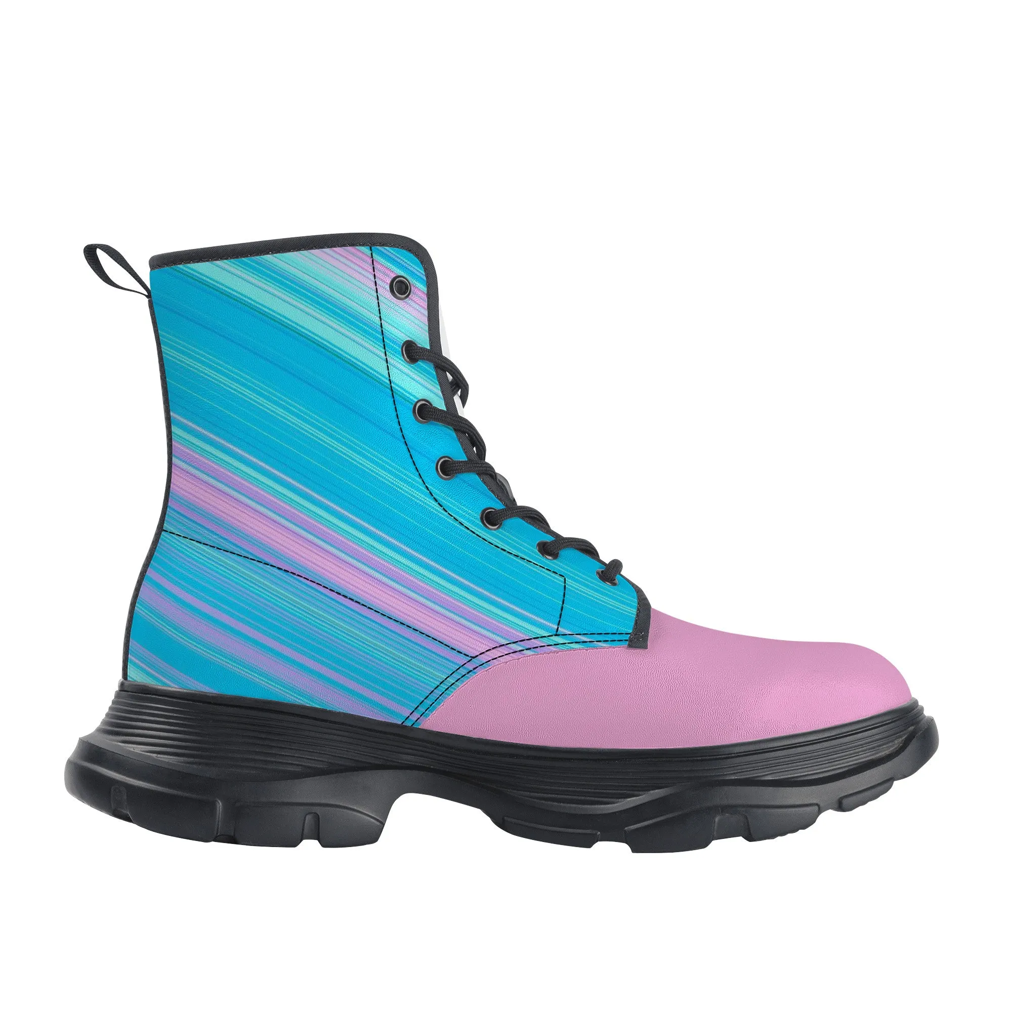 Unisex Chunky Boots - Blue/Pink