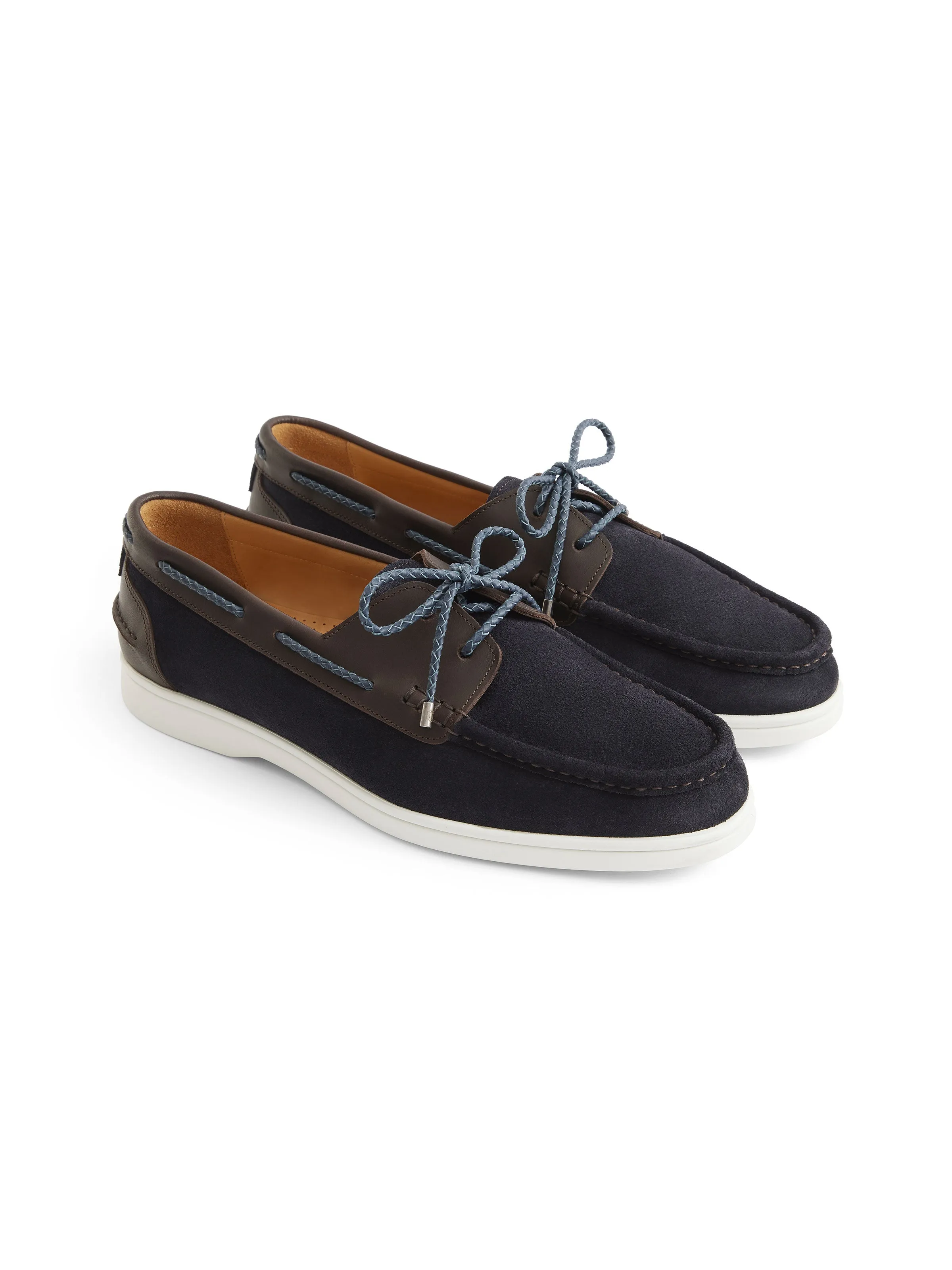 Wells - Navy & Chocolate Suede