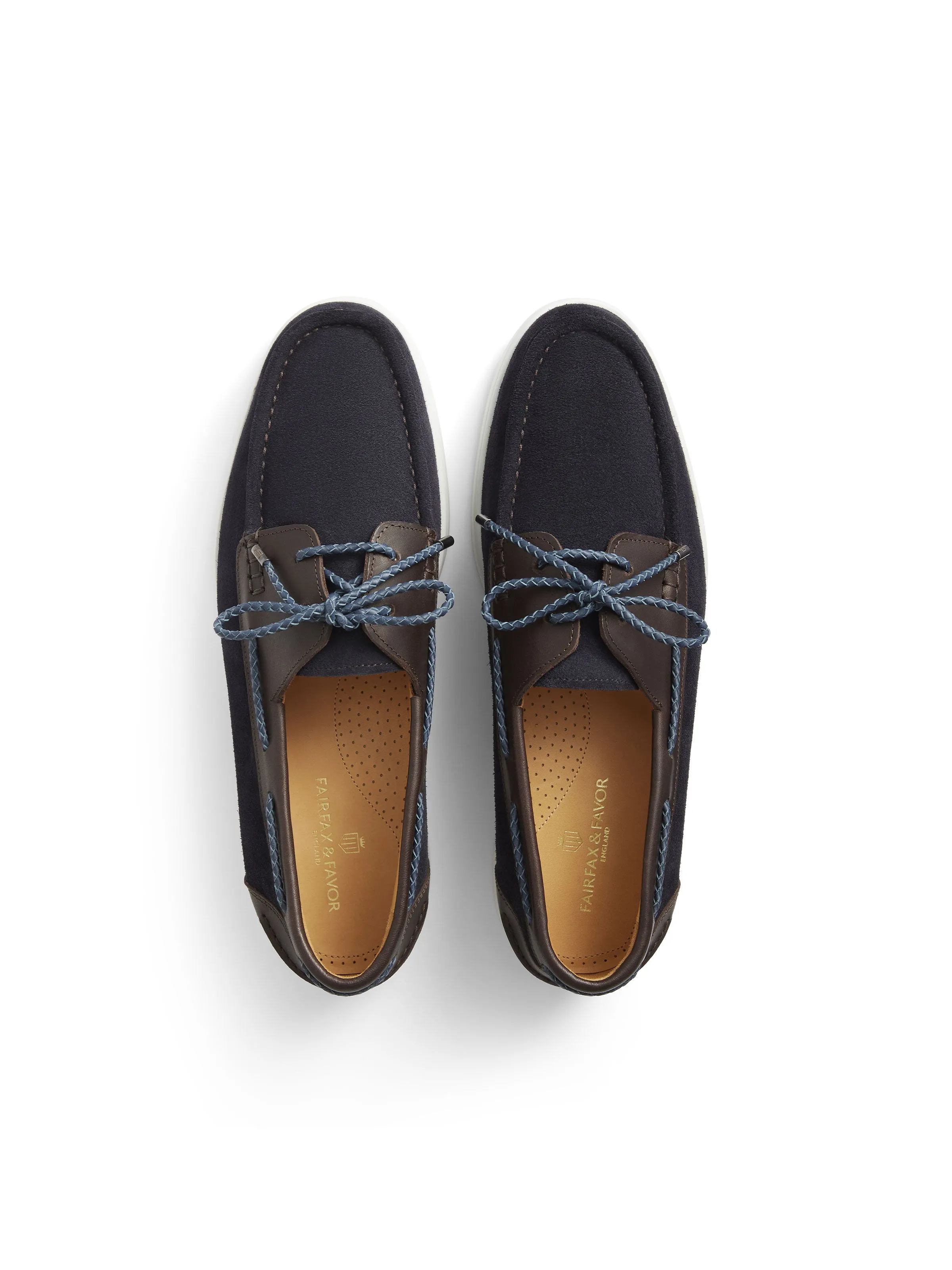 Wells - Navy & Chocolate Suede