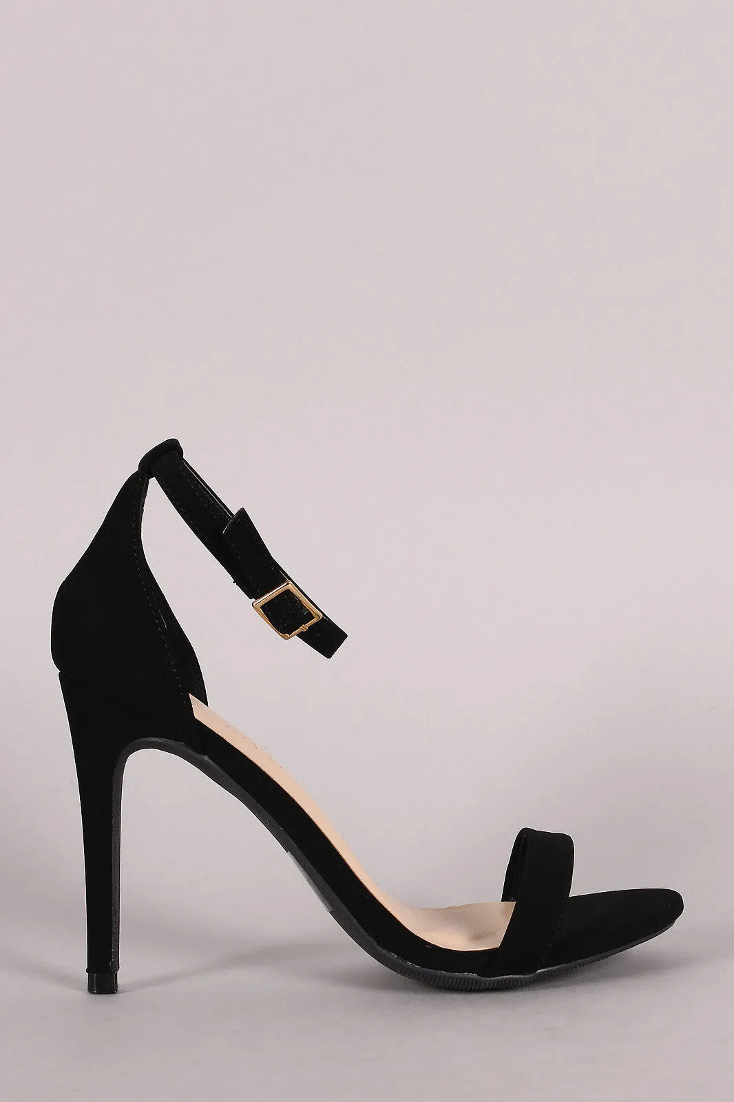 Wild Diva Lounge Nubuck Ankle Strap Open Toe Heel