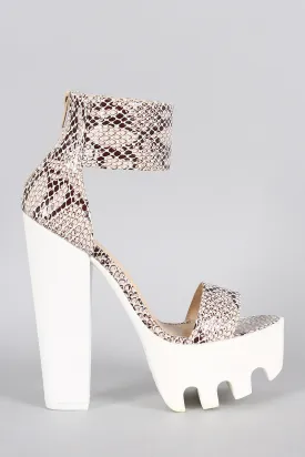 Wild Diva Lounge Snake Lug Sole Platform Heel