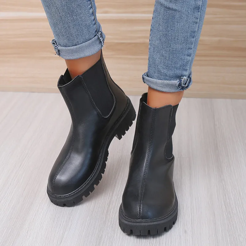 Women Boots Luxury Chelsea Boots Women Ankle Boots Chunky Winter Shoes