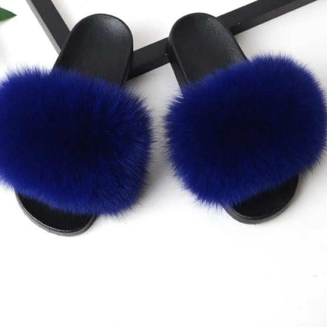 Women Inhouse Fashion Fur Slides