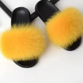 Women Inhouse Fashion Fur Slides