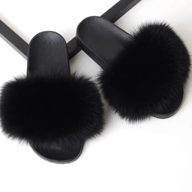 Women Inhouse Fashion Fur Slides