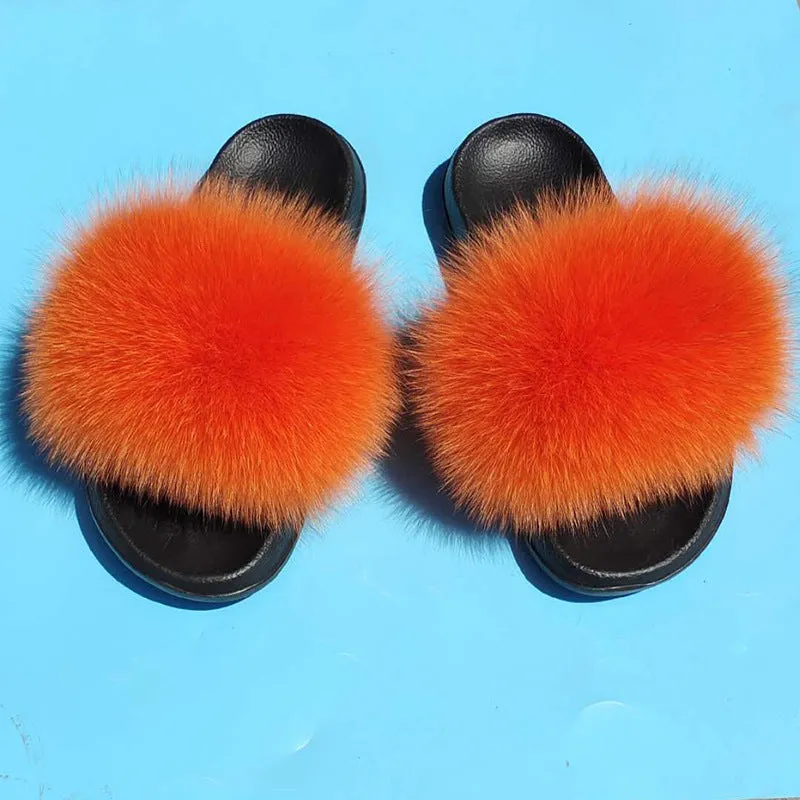 Women Inhouse Fashion Fur Slides