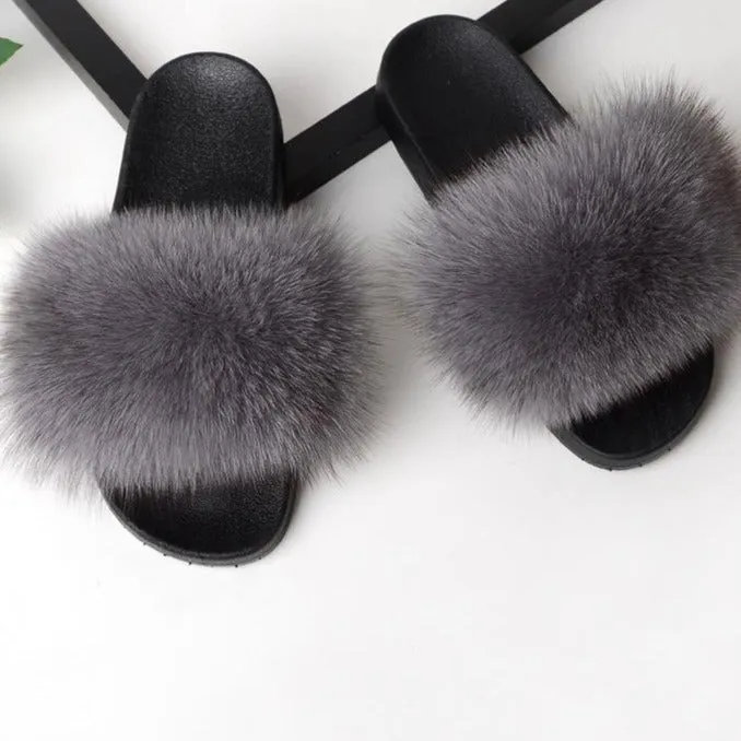 Women Inhouse Fashion Fur Slides