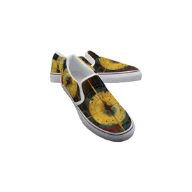 Women's Slip On Sneakers 232 abstract, clock, print